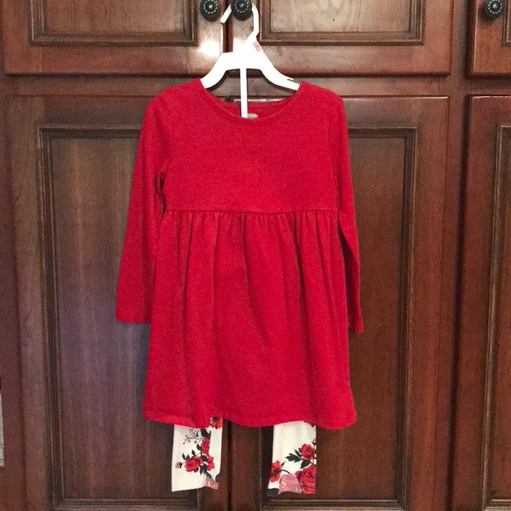 Old Navy dress with floral leggings